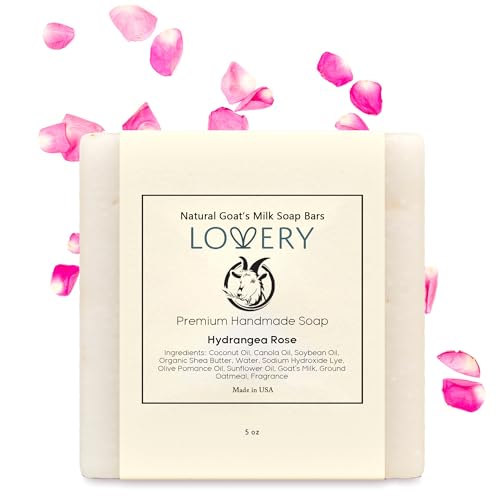 Lovery Goat Milk Soap Bar - Moisturizing, Organic Shea Butter, Natural Ingredients - 5oz