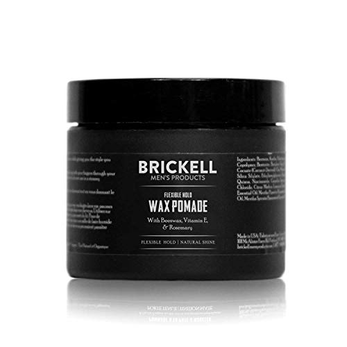 Brickell Men's Hair Pomade - Flexible Hold, Natural Shine, Organic Ingredients - 2oz