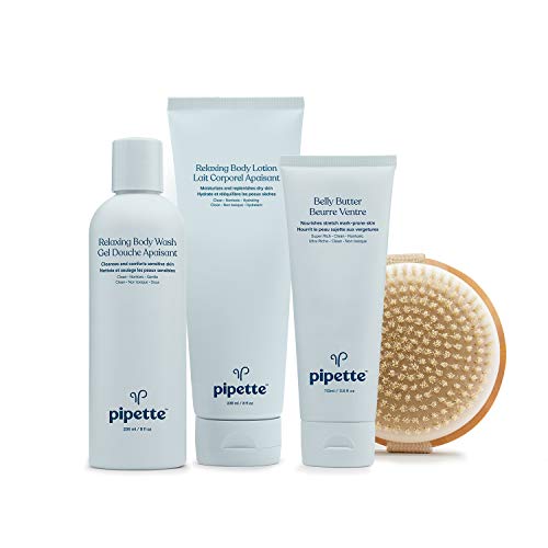 Pipette To Mama Bath & Body Gift Set - Moisturizing Kit for Moms, Coconut & Orange - 4 Pieces