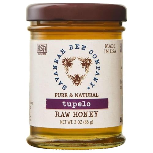 Savannah Bee Company Honey - Pure Raw Tupelo, Floral Notes, All Natural - 12oz
