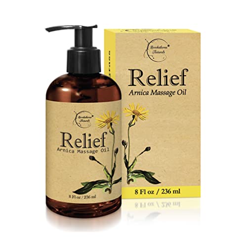 Relief Arnica Massage Oil - Sore Muscle Relief, All Natural Oils - 8oz for Athletes