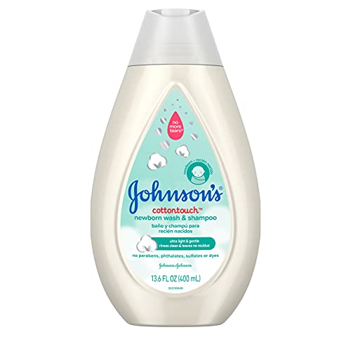 Johnson's Baby Shampoo & Body Wash - Gentle Clean, Real Cotton, Tear-Free Formula - 13.6 Fl Oz