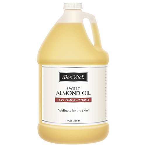 Bon Vital' Massage Oil - Hydrating Sweet Almond Oil for Skin & Hair, 100% Pure - 1 Gallon