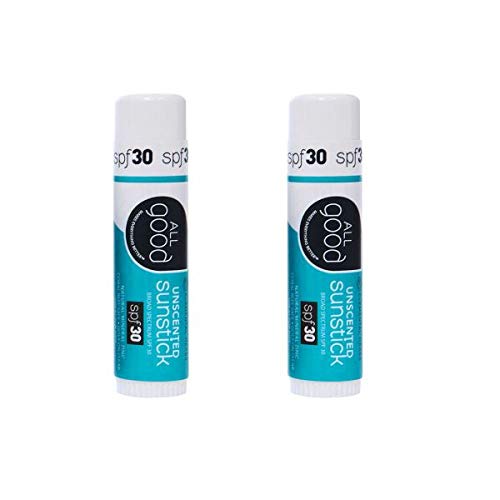 All Good Sunstick - Broad Spectrum SPF 30+ Sunscreen, Water Resistant, Gentle for Skin - 2-Pack
