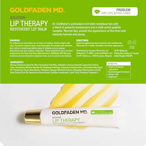 Goldfaden MD Lip Treatment - Nourishes, Hydrates & Plumps with Peptides & Oils - 0.14 fl oz