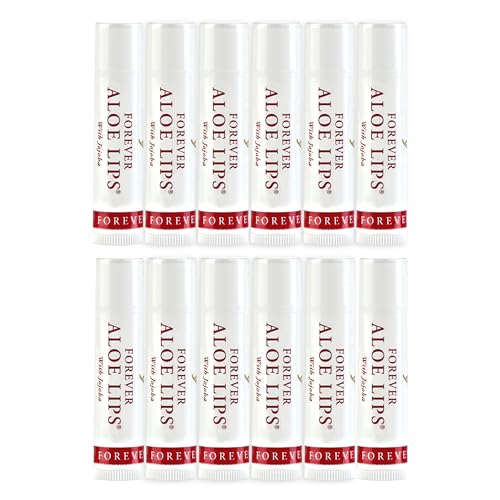 Forever Living Aloe Lips - Moisturizing Lip Balm with Jojoba & Beeswax, Vegan - Pack of 12