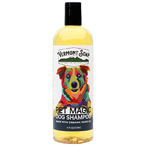 VERMONT SOAP Organics Dog Shampoo - Nourishing Organic Oils for Sensitive Skin - 16oz