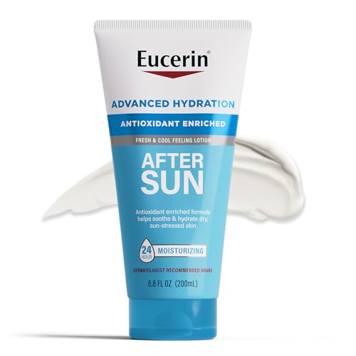 Eucerin After Sun Lotion - 24-Hour Hydration, Antioxidant-Enriched for All Skin Types - 6.8 Fl Oz