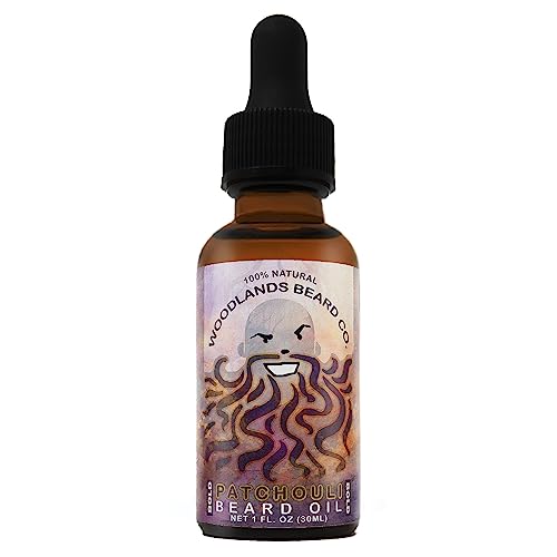 Woodlands Beard Co. Patchouli Beard Oil - Deeply Hydrating, 100% Natural Ingredients - 1 oz.