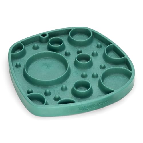 West Paw Seaflex Bubbles Feast Mat - Slow Feeder & Lick Mat for Picky Eaters - Non-Toxic, 12x18