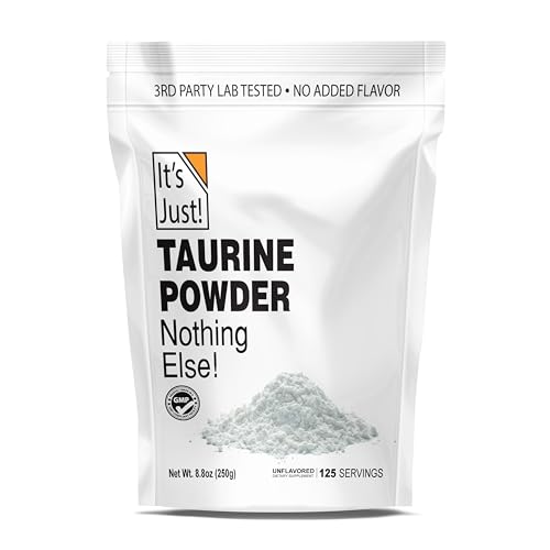 It's Just! Taurine Powder - Non-GMO, Unflavored, 2000mg per Serving - 250g Bulk, 125 Servings