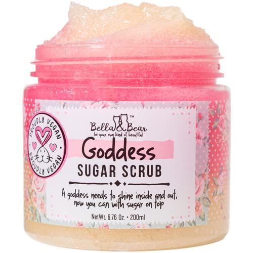 Bella and Bear Body Scrub - Exfoliating, Hydrating, Vegan-Friendly, Fresh Tropical Scent - 6.7oz