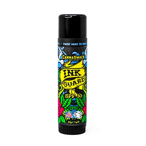 CannaSmack Ink Guard SPF 30 Tattoo Sunscreen Stick - Protects & Brightens Tattoos, Hemp Infused