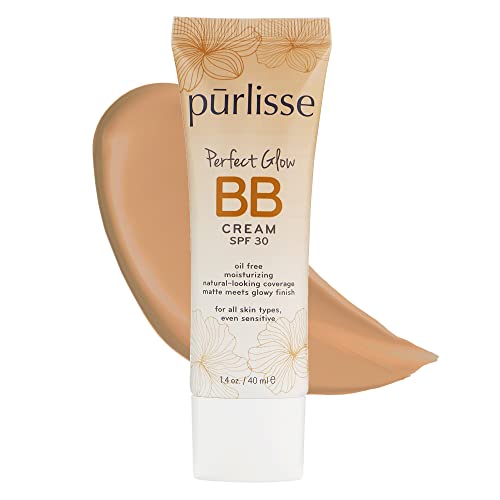 pūrlisse Perfect Glow BB Cream SPF 30 - Hydrates, Evens Skin Tone, Antioxidant-Rich - Medium 1.4oz