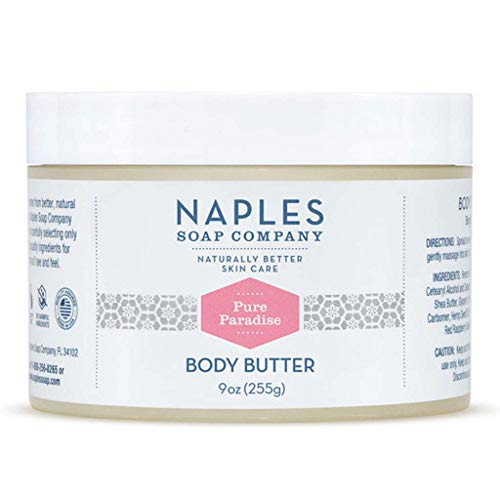 Naples Soap Body Butter - Deeply Hydrating, Restores Skin Elasticity - 9oz Pure Paradise Vanilla