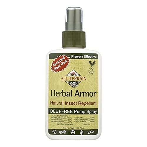 All Terrain Herbal Armor Bug Spray - DEET-Free, Non-Irritating, Safe for Sensitive Skin - 4oz