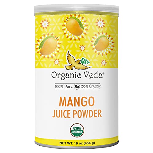 Organic Veda Mango Juice Powder - Pure & Non-GMO, Immunity Boosting, 16oz