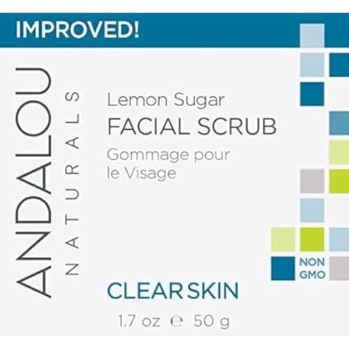 Andalou Naturals Lemon Sugar Facial Scrub - Gently Exfoliates & Purifies Skin - 1.7 oz