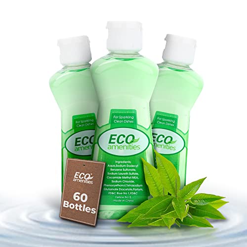 ECO amenities Travel Size Dish Soap - Tough Grease Breaker, Natural Ingredients - 60 Pack, 3.5 oz