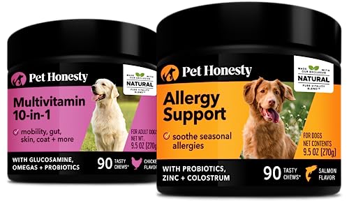 PetHonesty 10-in-1 Multivitamin + Allergy Support Chews - Joint, Digestive & Immune Aid - 90ct