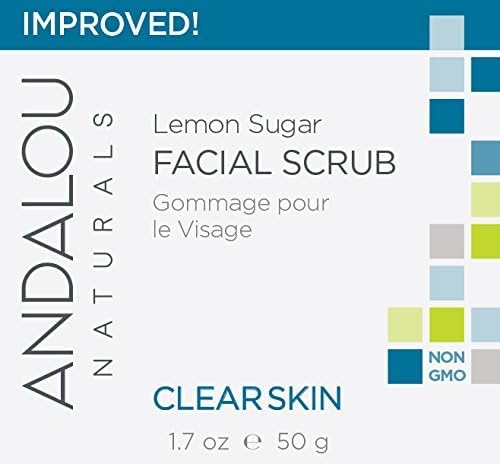 Andalou Naturals Lemon Sugar Facial Scrub - Gently Exfoliates & Purifies Skin - 1.7 oz