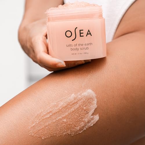 OSEA Body Scrub - Gentle Exfoliation with Pink Himalayan Salt & Lavender, Vegan - 12 oz