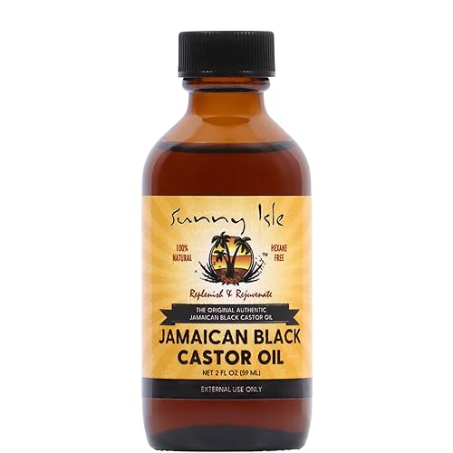 Sunny Isle Jamaican Black Castor Oil - Promotes Healthy Hair Growth, 100% Pure - 2 Fl Oz