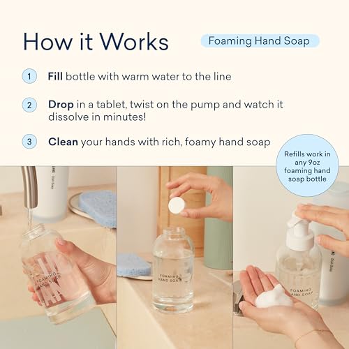 BLUELAND Foaming Hand Soap Tablets - Lavender Eucalyptus, Plant-Based, 10 Pack - 90 Fl oz