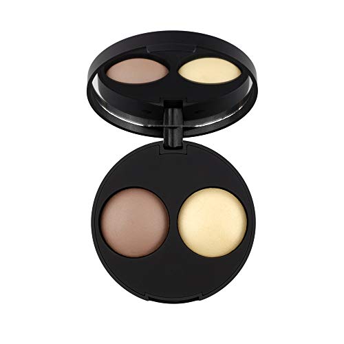 INIKA Natural Baked Contour Duo - Nourishing Highlight & Contour, Vegan & Cruelty-Free - Teak