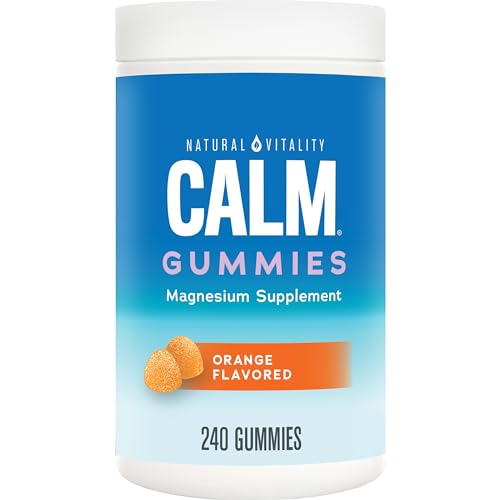 Natural Vitality Calm Magnesium Citrate Gummies - Stress Relief, Vegan & Non-GMO, Orange - 240 Count