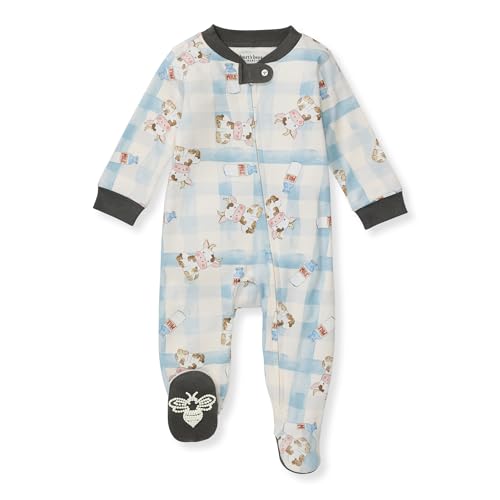 Burt's Bees Baby Boys Pajamas - Soft 100% Organic Cotton, Easy Diaper Change, Sizes NB to 6-9M
