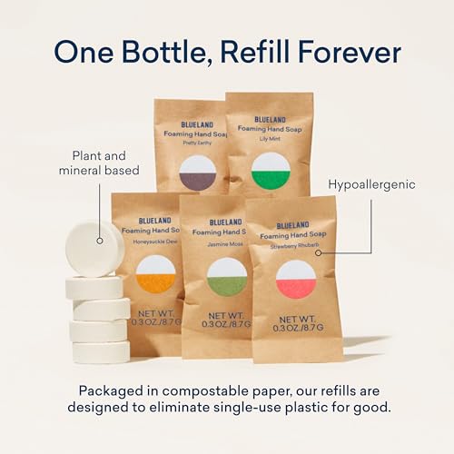 BLUELAND Foaming Hand Soap Tablets - Plant-Based, Hypoallergenic, 10 Pack, Garden Variety Scents
