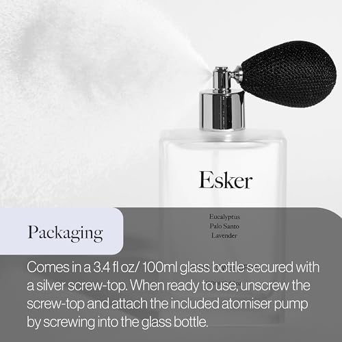Esker Linen & Room Spray - Aromatherapy Eucalyptus & Palo Santo, Vegan Formula - 3.4 fl oz