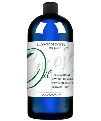 Cocojojo Lavender Massage Oil Blend - Deep Tissue Relaxation, All-Natural Jojoba & Argan - 32oz