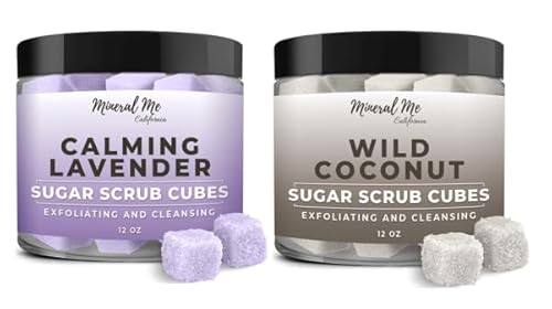 LAVENDER Body Scrub Cubes - Ultra Hydrating, Organic Ingredients, Aromatherapy - 12oz