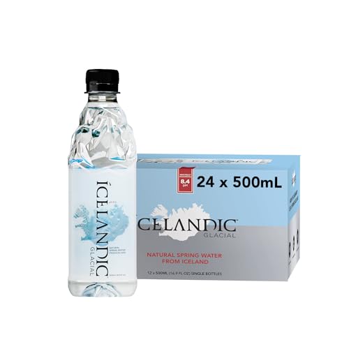 Icelandic Glacial Natural Spring Alkaline Water - pH 8.4, BPA-Free, 24 x 500mL Bottles