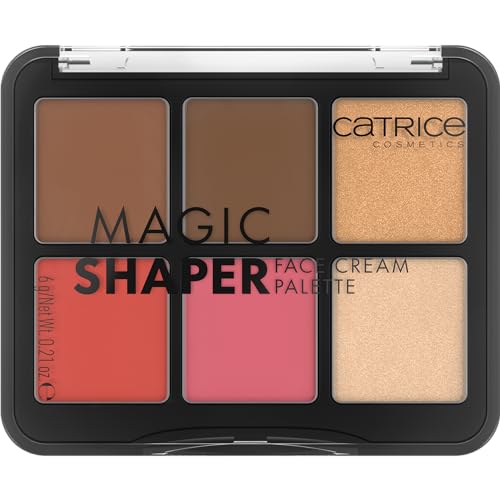 Catrice Magic Shaper Face Cream Palette - Buildable Blush, Bronzer, & Highlighter - 6 Shades