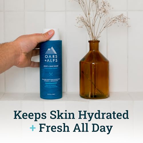 Oars + Alps Men's Body Wash - Hydrating Vitamin E & Antioxidants, Fresh Ocean Splash - 2 Pack