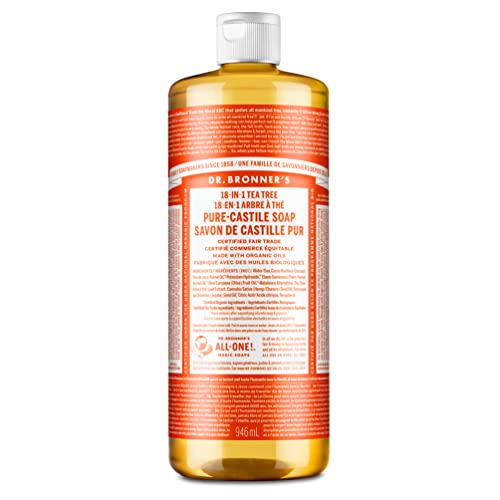 Dr. Bronner's Pure-Castile Liquid Soap - Organic & Fair Trade, 18-in-1 Uses, Tea Tree - 32oz