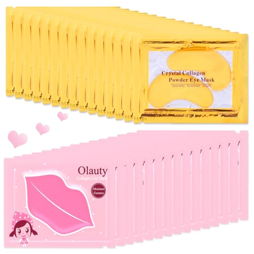 firstfly Eye & Lip Masks - Reduces Dark Circles, Wrinkles, Hydrates Skin - 30 Pairs