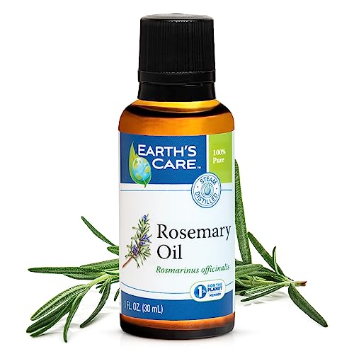 Earth’s Care Rosemary Essential Oil - Invigorating Aroma, Non-GMO, Vegan - 1 Fl OZ
