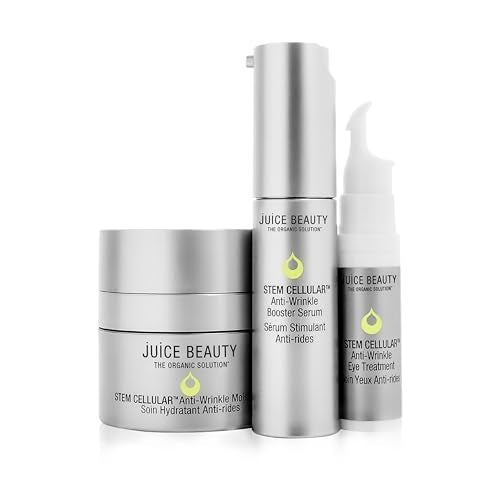 Juice Beauty Skin Care Set - Reduces Fine Lines, Hydrates Skin - 3 pc Moisturizer, Serum, Eye Cream