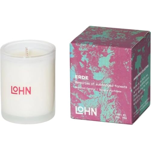 Lohn Erde Mini Candle - Long Lasting Soy Wax, Clean Ingredients, Cedar & Fig - 20 Hour Burn, 3oz