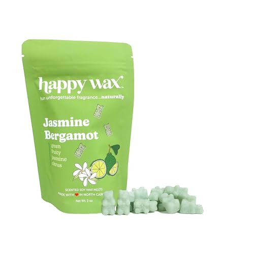 Happy Wax Soy Wax Melts - Jasmine Bergamot, Non-Toxic & Long-Lasting Aroma - 8oz Pouch