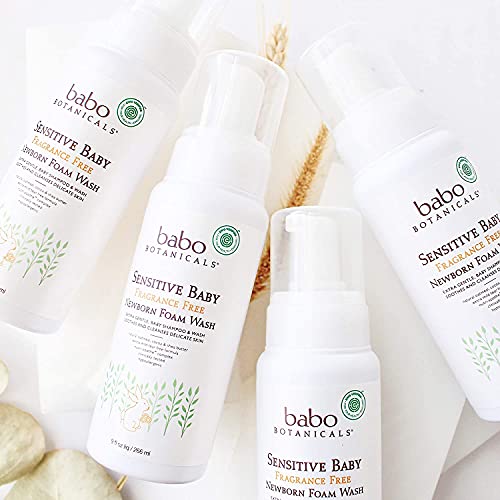 Babo Botanicals Newborn Foam Wash - Gentle Oat & Shea Formula, EWG Verified & Vegan - 8oz
