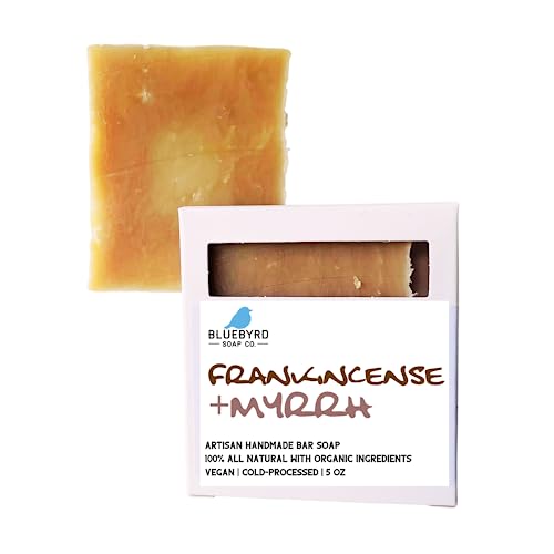 Bluebyrd Soap Co. Frankincense & Myrrh Bar Soap - Natural Moisturizing, Vegan - 5oz