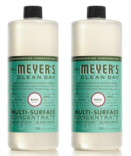 Mrs. Meyer's Multi-Surface Cleaner - Tough on Dirt, Biodegradable, Basil Scent - 32 fl oz, Pack of 2