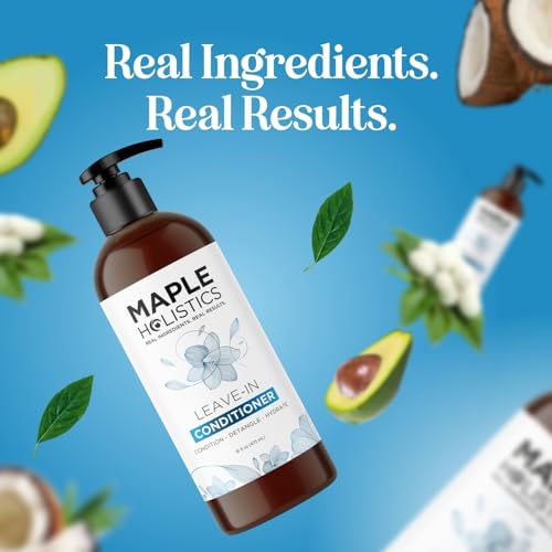 Maple Holistics Leave-in Conditioner - Deep Moisture, Frizz Control with Natural Oils - 8oz