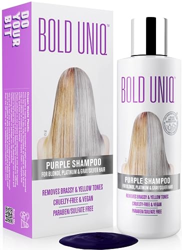 Bold Uniq Purple Shampoo - Neutralizes Brassiness, Paraben & Sulfate Free, Vegan - 8 fl oz