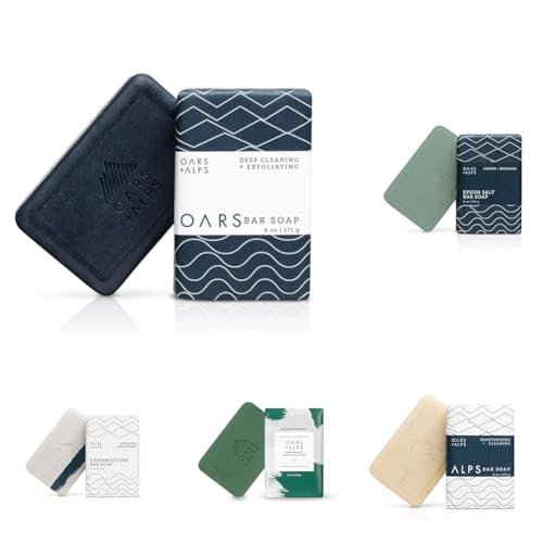 Oars + Alps Men's Soap Set - Exfoliating & Moisturizing, Dermatologist Tested - 5 Bars, 6 oz